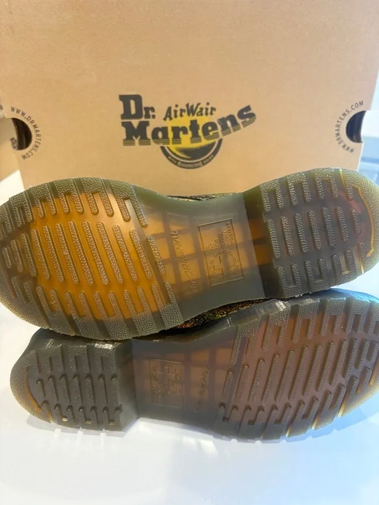 Dr. Martens Iridescent Gold Crackle Combat Boots - Picture 6 of 7